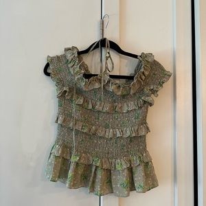 Rebecca Taylor SILK FLORAL BLOUSE